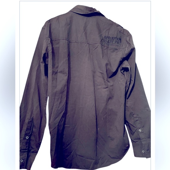 Affliction Black Premium Men's Sz L Stylish Black Long Sleeve Shirt - Picture 7 of 8